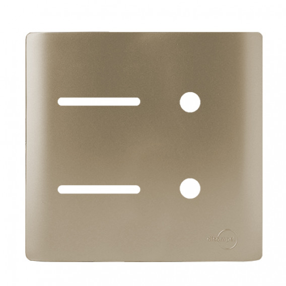 Placa p/ 2 Interruptores + 2 Furos 4x4 - Novara Champanhe Placa p/ 2 Interruptores + 2 Furos 4x4 - Novara Champanhe